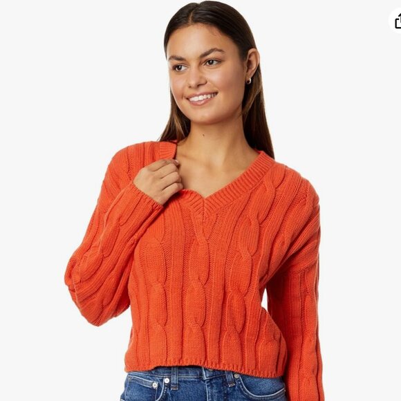 Madewell Cable Knit Cropped Sweater Size S NWOT - Picture 2 of 8